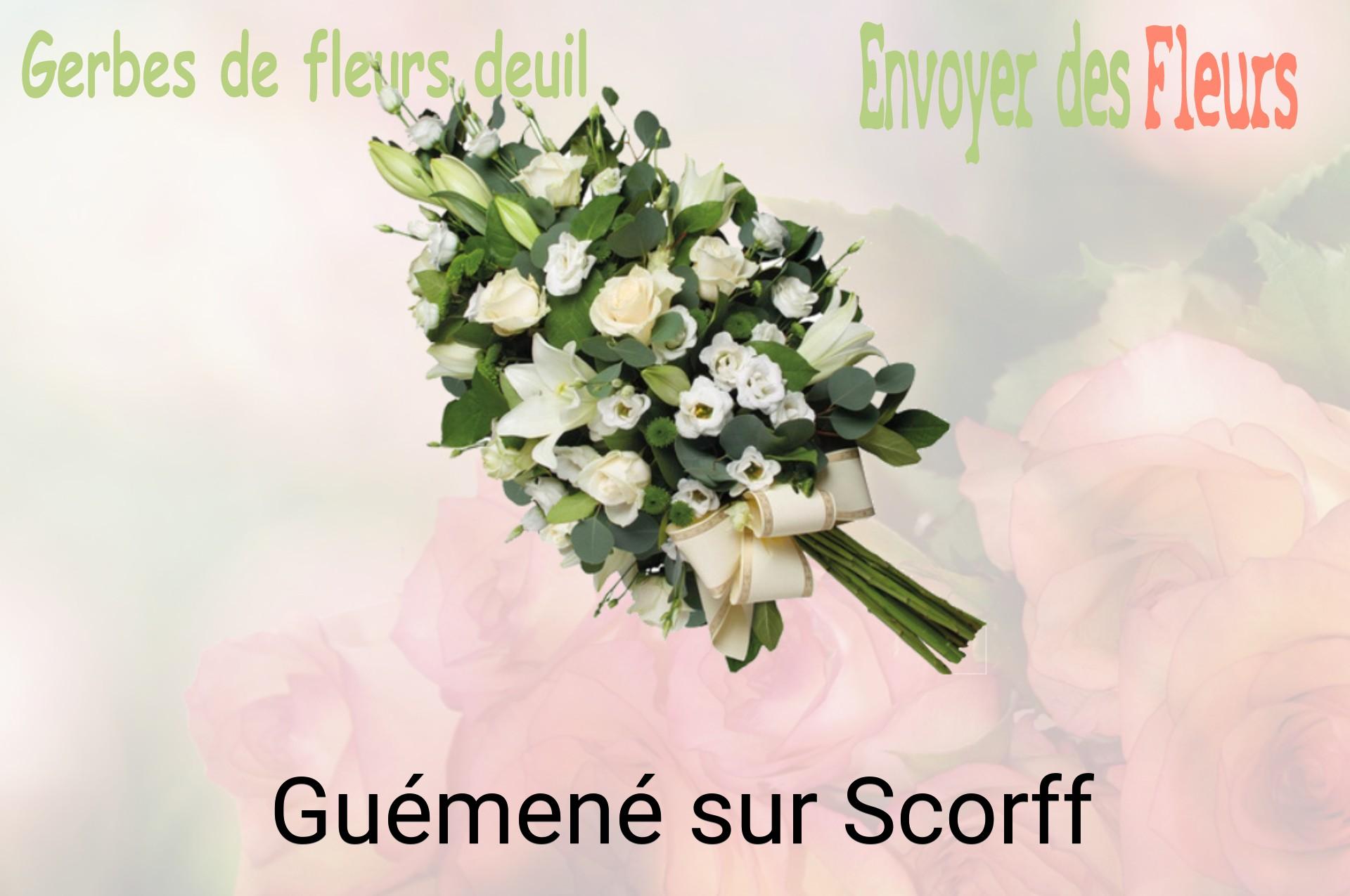 Gerbe de fleurs de deuil livrée à Guémené-sur-Scorff